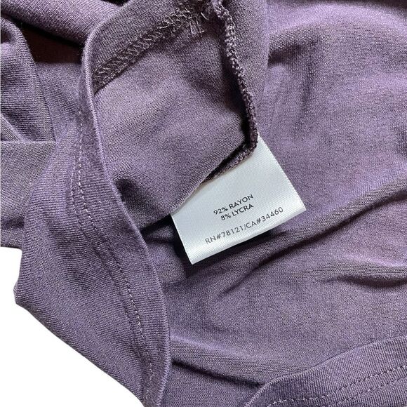 Eileen Fisher Fine Jersey Scrunch Neck Top Purple Size Small - Picture 9 of 9